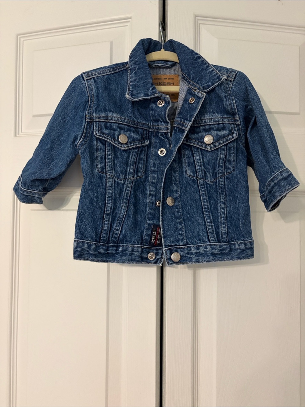 OshKosh Jean  Kids Dark Blue Denim Jacket Size 12 Months Unisex EUC